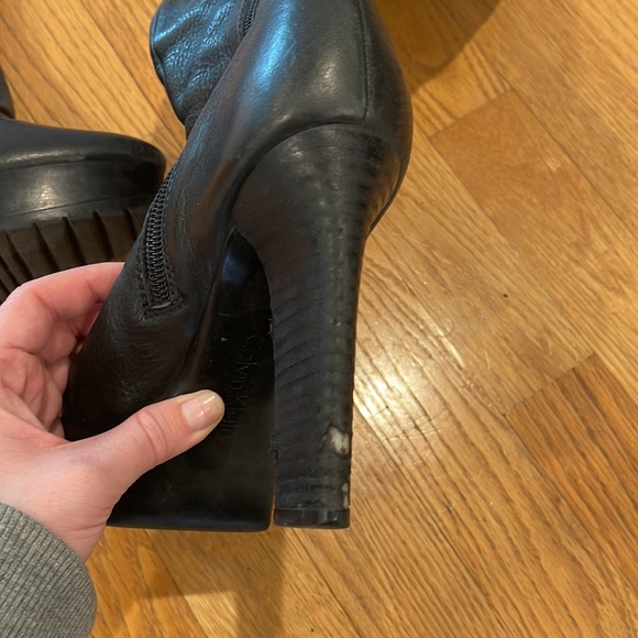 Leather over the knee Calvin Klein Boots - Picture 4 of 5